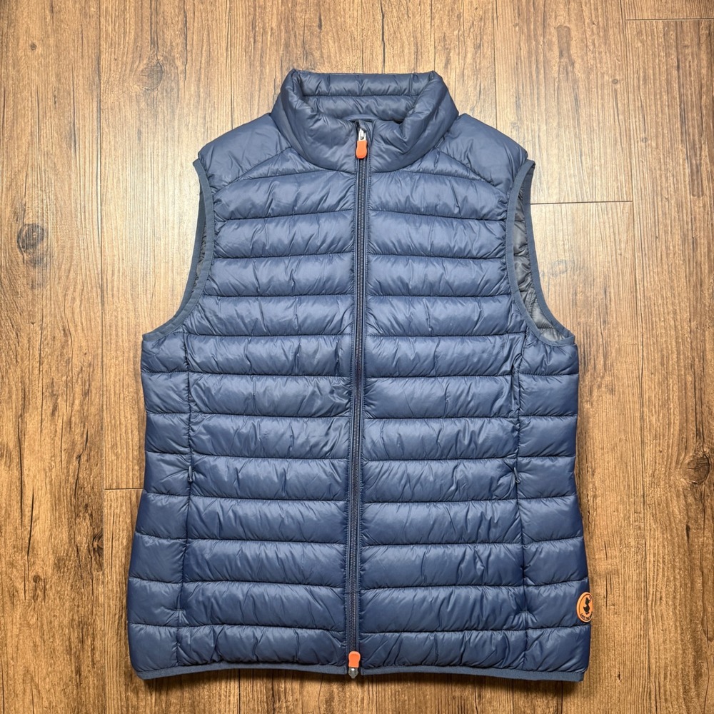 Save The Duck Ultra Light Jacket Puffer Vest Mens L Navy Blue Plumtech Gorpcore - Picture 2 of 11